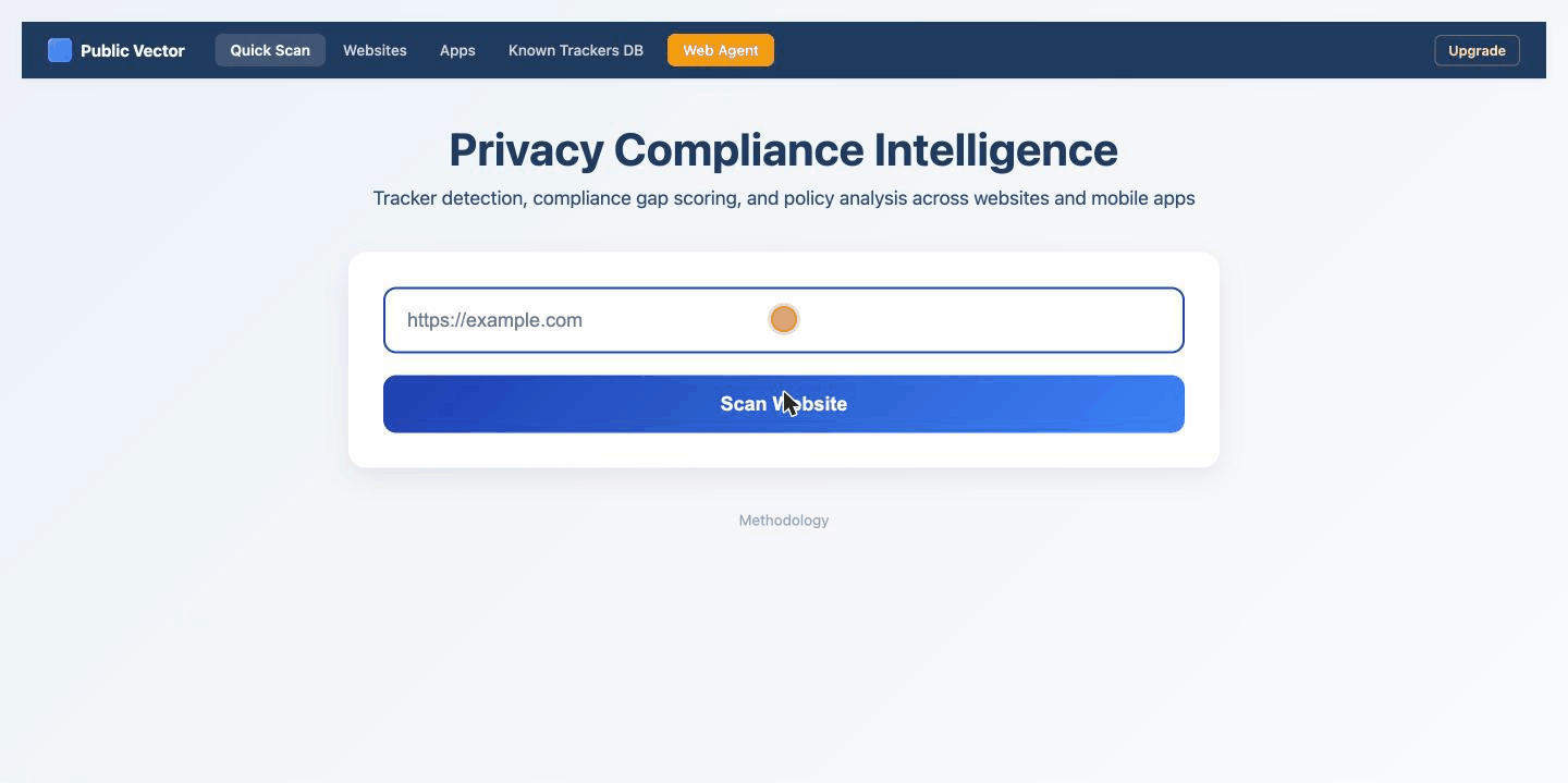 Quick Scan walkthrough: paste a URL, run the scan, watch results land